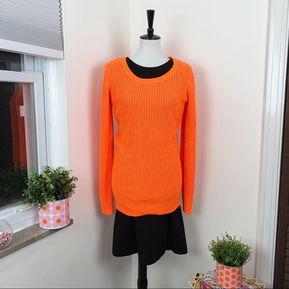 Rue21 | Y2K Neon Orange Long Tunic Knit Sweater